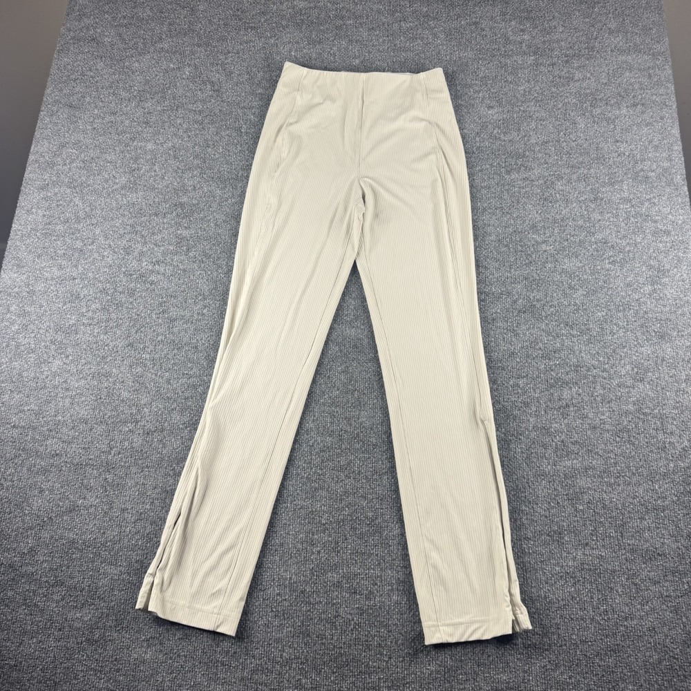 Lululemon Pants‎ Womens 6 Beige Ribbed Softstreme Stretch Yoga Gym Athleisure